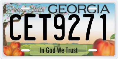 GA license plate CET9271