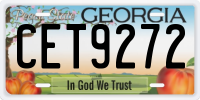 GA license plate CET9272