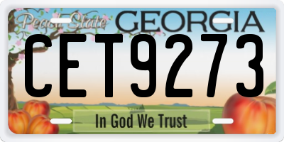 GA license plate CET9273