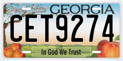 GA license plate CET9274