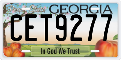 GA license plate CET9277