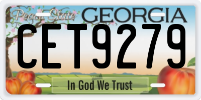 GA license plate CET9279