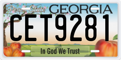 GA license plate CET9281