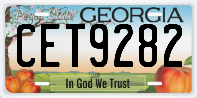 GA license plate CET9282