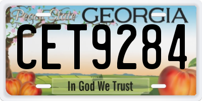 GA license plate CET9284