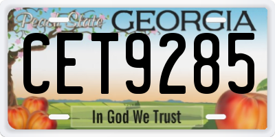 GA license plate CET9285