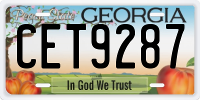 GA license plate CET9287