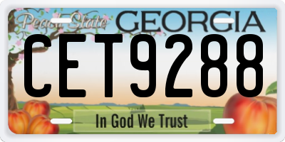 GA license plate CET9288