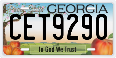 GA license plate CET9290