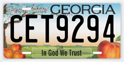 GA license plate CET9294