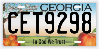 GA license plate CET9298