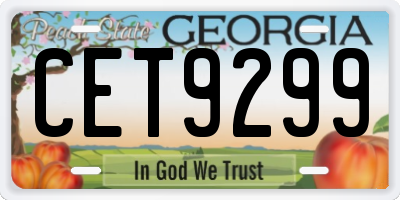 GA license plate CET9299