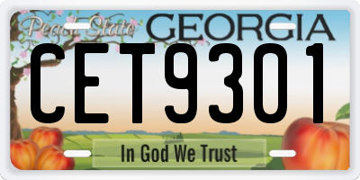 GA license plate CET9301