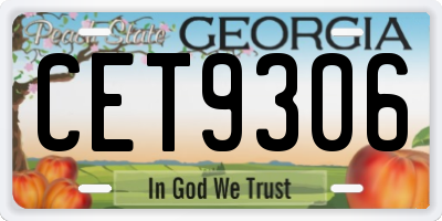 GA license plate CET9306