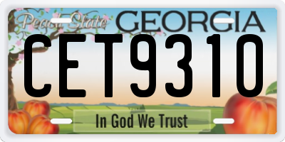 GA license plate CET9310