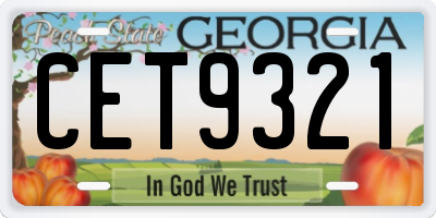 GA license plate CET9321