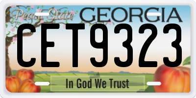 GA license plate CET9323
