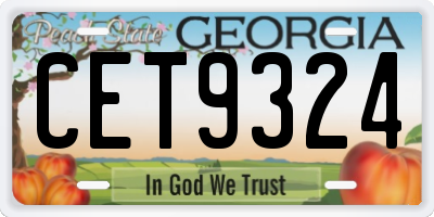GA license plate CET9324