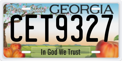 GA license plate CET9327