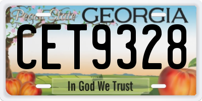 GA license plate CET9328