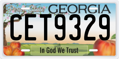 GA license plate CET9329
