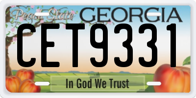 GA license plate CET9331