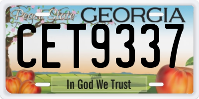 GA license plate CET9337