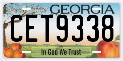 GA license plate CET9338