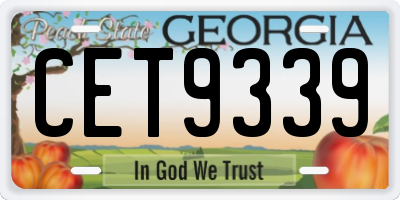 GA license plate CET9339