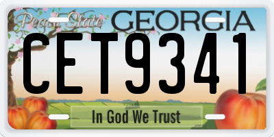GA license plate CET9341