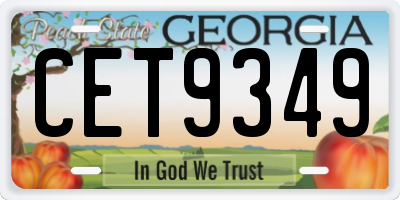 GA license plate CET9349