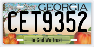 GA license plate CET9352