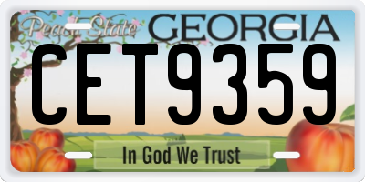GA license plate CET9359