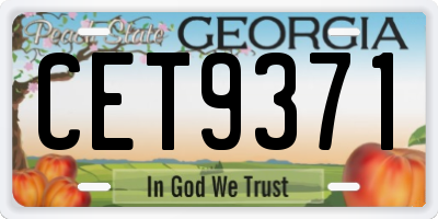 GA license plate CET9371