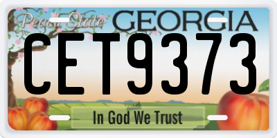 GA license plate CET9373