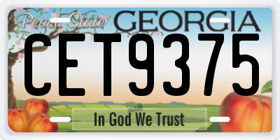 GA license plate CET9375