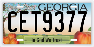 GA license plate CET9377