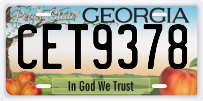 GA license plate CET9378