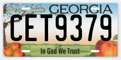 GA license plate CET9379