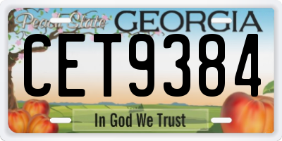 GA license plate CET9384