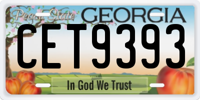 GA license plate CET9393