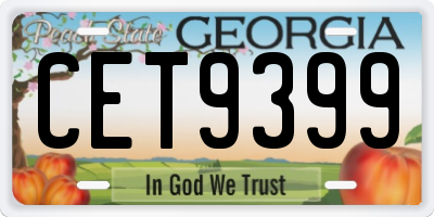 GA license plate CET9399
