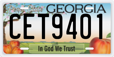 GA license plate CET9401