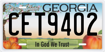 GA license plate CET9402