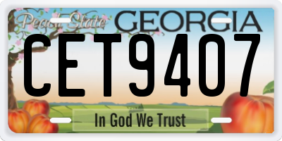 GA license plate CET9407