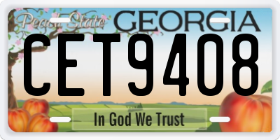 GA license plate CET9408