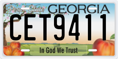 GA license plate CET9411