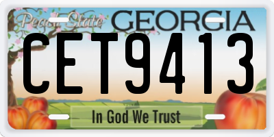 GA license plate CET9413