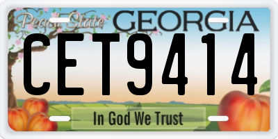GA license plate CET9414
