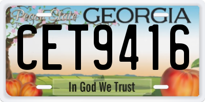 GA license plate CET9416